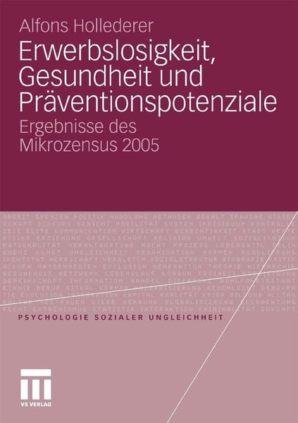 Produktbild: Erwerbslosigkeit, Gesundheit und Pr&auml;ventionspotenziale