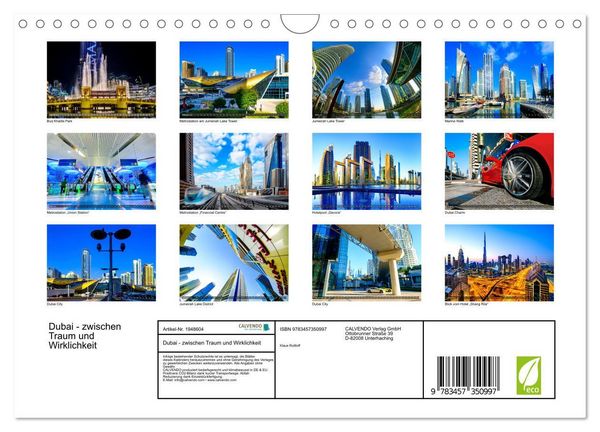 Produktbild: Dubai - zwischen Traum und Wirklichkeit (Wandkalender 2026 DIN A4 quer), CALVENDO Monatskalender