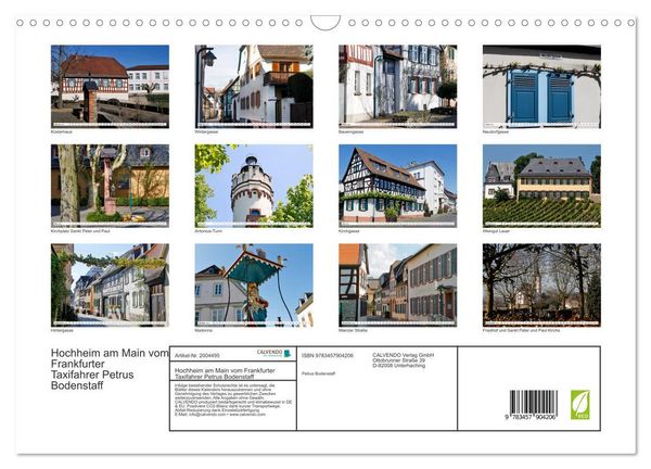 Produktbild: Hochheim am Main vom Frankfurter Taxifahrer Petrus Bodenstaff (Wandkalender 2026 DIN A3 quer), CALVENDO Monatskalender