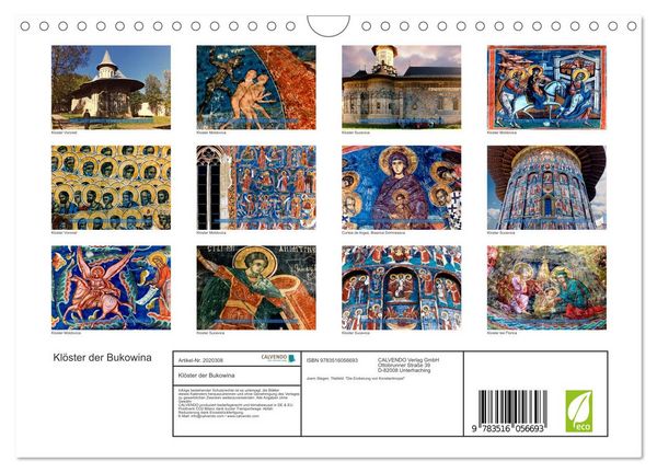 Produktbild: Kl&ouml;ster der Bukowina (Wandkalender 2026 DIN A4 quer), CALVENDO Monatskalender