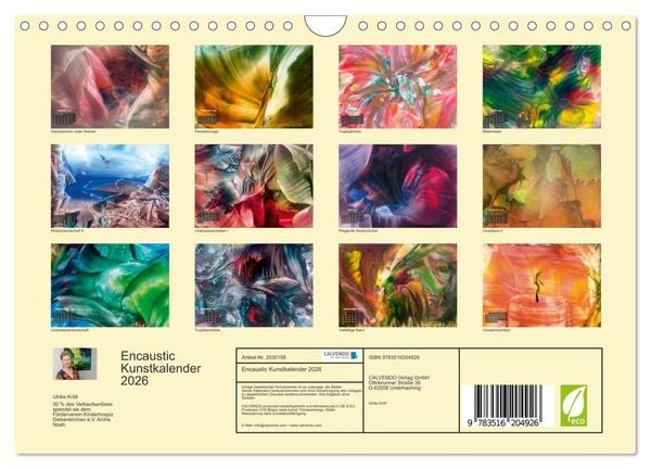 Produktbild: Encaustic Kunstkalender 2026 (Wandkalender 2026 DIN A4 quer), CALVENDO Monatskalender