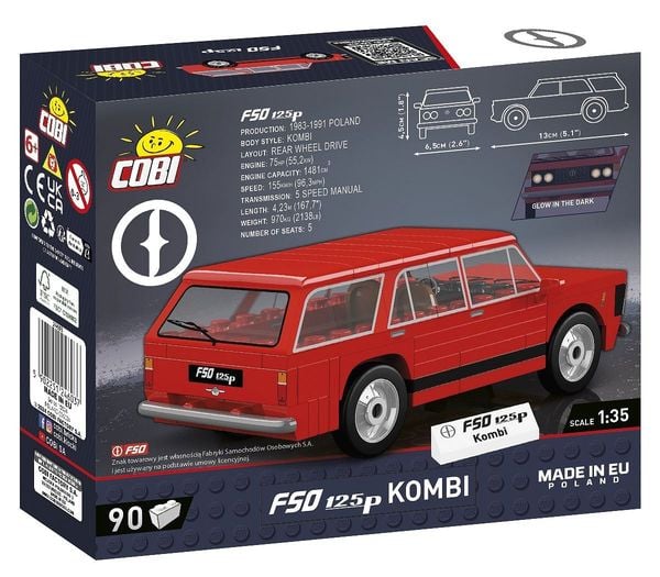 Produktbild: COBI Youngtimer 24603 - FSO125P Kombi, Bausatz 1:35, 90 Klemmbausteine