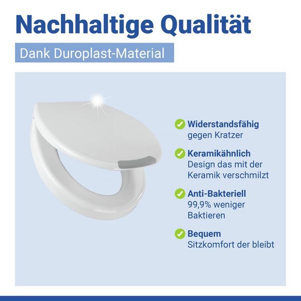Produktbild: WC Sitz Mod. Secura Comfort, mit 5 cm Sitzerh&ouml;hung, belastbar bis 200 kg