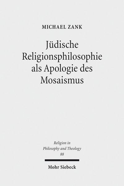 Produktbild: J&uuml;dische Religionsphilosophie als Apologie des Mosaismus