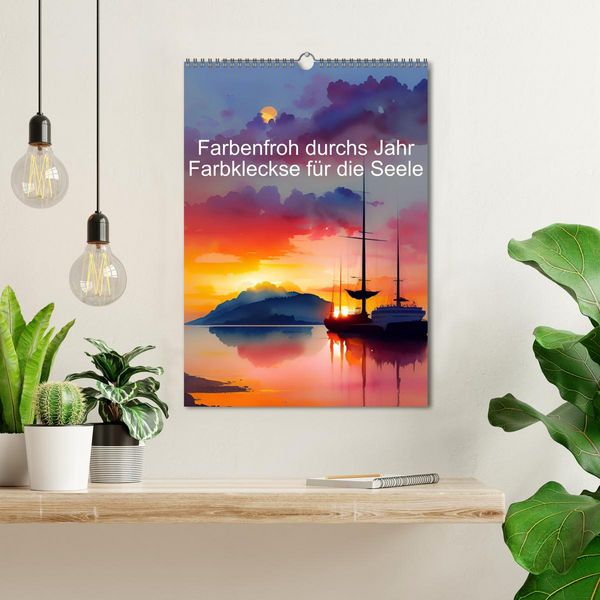 Produktbild: Farbenfroh durchs Jahr 2026 - Farbkleckse f&uuml;r die Seele (Wandkalender 2026 DIN A3 hoch), CALVENDO Monatskalender