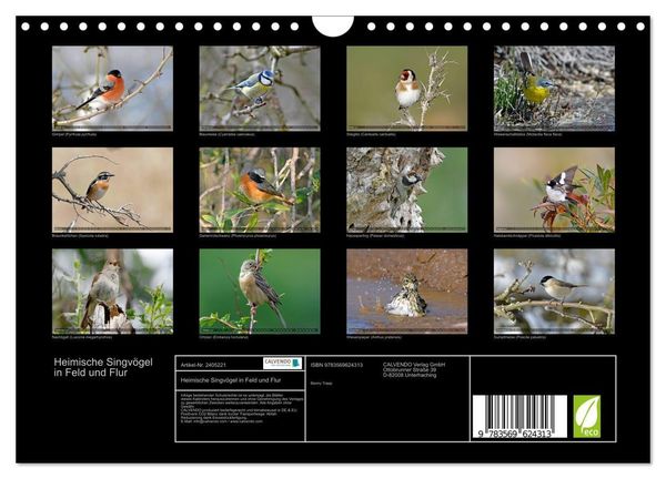 Produktbild: Heimische Singv&ouml;gel in Feld und Flur (Wandkalender 2027 DIN A4 quer), CALVENDO Monatskalender