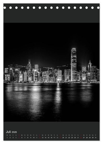 Produktbild: Hongkong schwarzwei&szlig; (Tischkalender 2026 DIN A5 hoch), CALVENDO Monatskalender