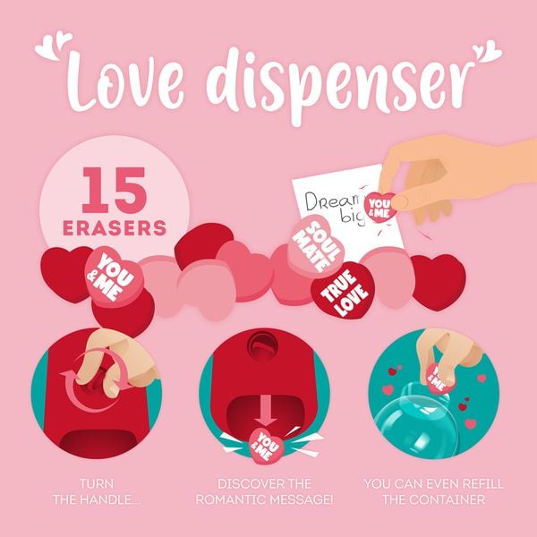Produktbild: Legami Mini-Radiergummispender - Love Dispenser