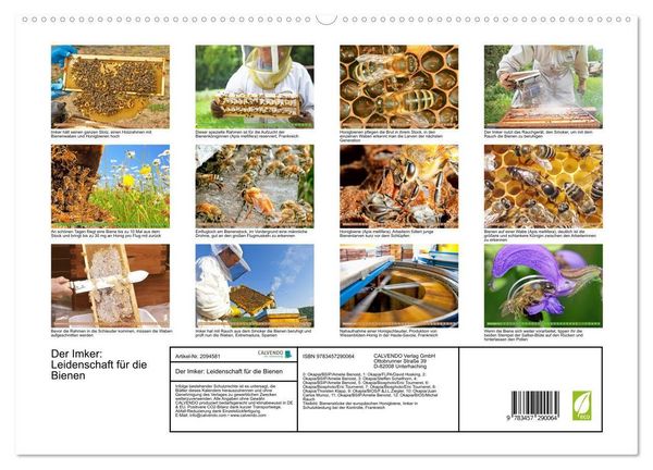 Produktbild: Der Imker: Leidenschaft f&uuml;r die Bienen (hochwertiger Premium Wandkalender 2026 DIN A2 quer), Kunstdruck in Hochglanz
