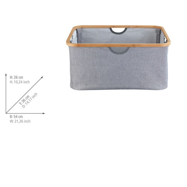 Produktbild: W&auml;schekorb Mod. Bahari aus Bambus, W&auml;schekorb, faltbar, 50 l