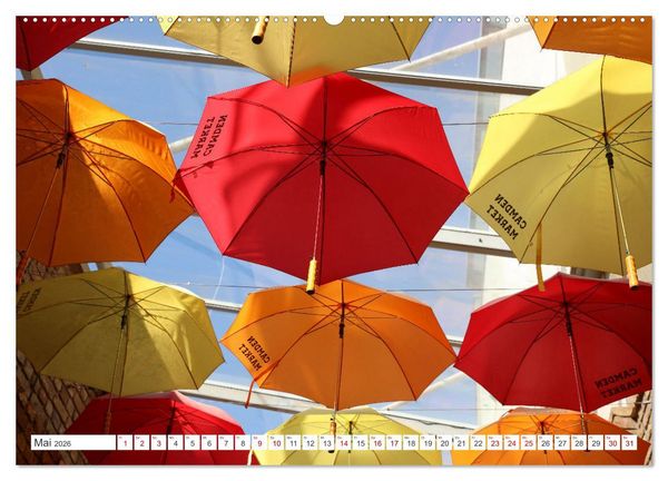Produktbild: Umbrella Skies - Farbenfrohe Schirme (Wandkalender 2026 DIN A2 quer), CALVENDO Monatskalender