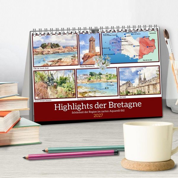 Produktbild: Highlights der Bretagne (Tischkalender 2027 DIN A5 quer), CALVENDO Monatskalender
