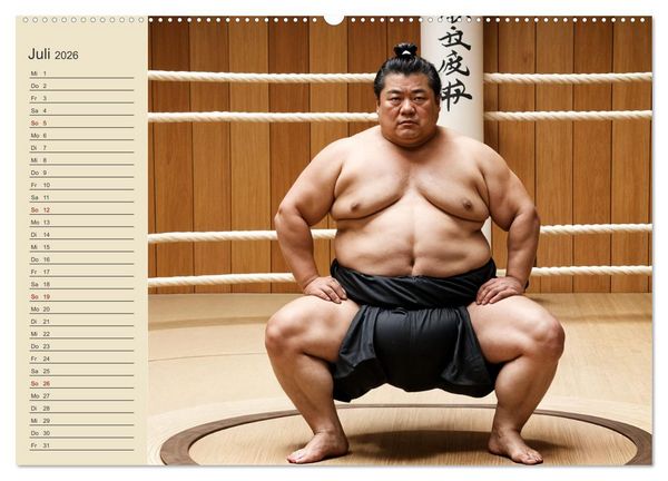 Produktbild: KI Sumo-K&auml;mpfer Im Ring der Giganten (Wandkalender 2026 DIN A2 quer), CALVENDO Monatskalender
