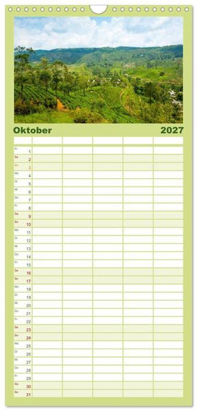 Produktbild: Familienplaner 2027 - Sri Lanka mit 5 Spalten (Wandkalender, 21 x 45 cm) CALVENDO