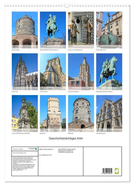 Produktbild: Geschichtstr&auml;chtiges K&ouml;ln (Wandkalender 2026 DIN A2 hoch), CALVENDO Monatskalender