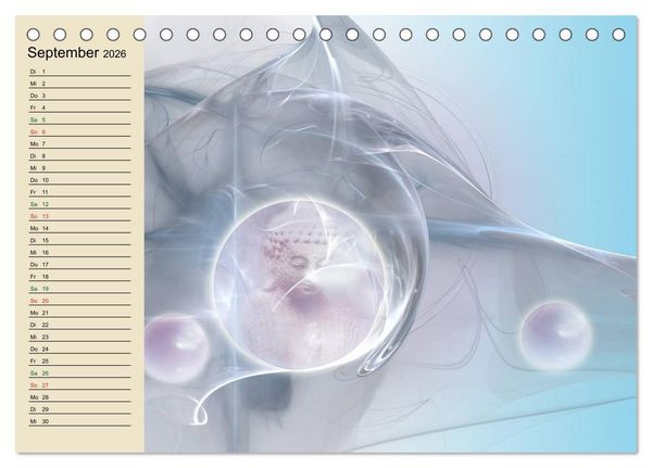 Produktbild: Buddha und Yin Yang (Tischkalender 2026 DIN A5 quer), CALVENDO Monatskalender