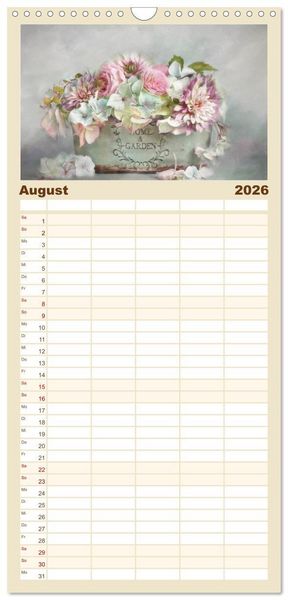 Produktbild: Familienplaner 2026 - Kleine Bl&uuml;tenwunder mit 5 Spalten (Wandkalender, 21 x 45 cm) CALVENDO
