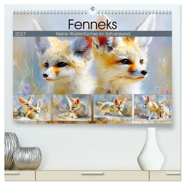 Produktbild: Fenneks. Kleine W&uuml;stenf&uuml;chse im Saharasand (hochwertiger Premium Wandkalender 2027 DIN A2 quer), Kunstdruck in Hochglanz