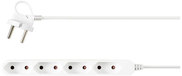 Produktbild: Sygonix SY-5806878 Steckdosenleiste 4fach Wei&szlig; Eurostecker 1St.