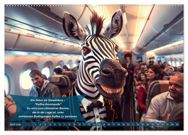 Produktbild: Tierisch lustige Stewardessen (hochwertiger Premium Wandkalender 2026 DIN A2 quer), Kunstdruck in Hochglanz
