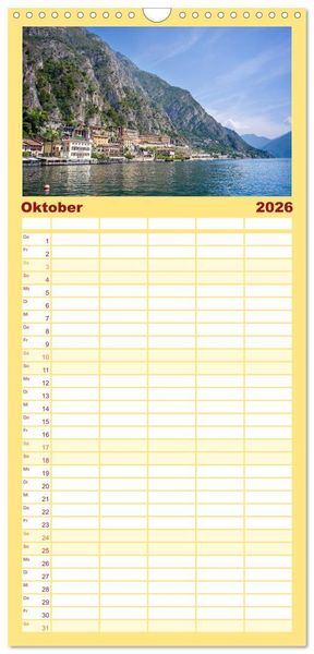 Produktbild: Familienplaner 2026 - Limone sul Garda - Traumhaftes St&auml;dtchen am Gardasee mit 5 Spalten (Wandkalender, 21 x 45 cm) CALVENDO