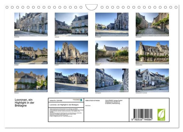 Produktbild: Locronan, ein Highlight in der Bretagne (Wandkalender 2026 DIN A4 quer), CALVENDO Monatskalender