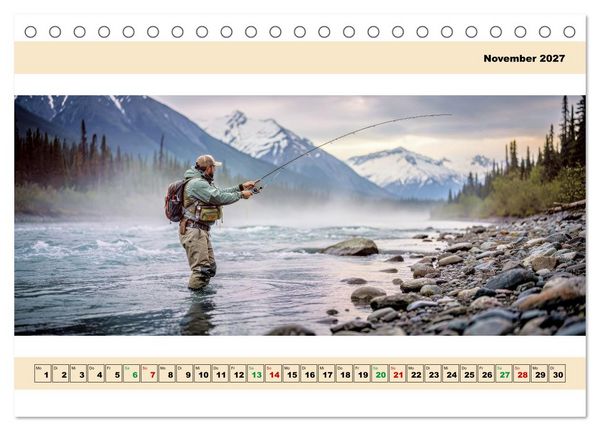 Produktbild: Alaska - Angeln auf Lachs - Panorama (Tischkalender 2027 DIN A5 quer), CALVENDO Monatskalender