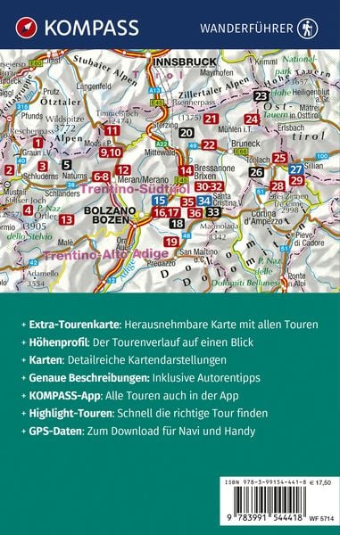 Produktbild: KOMPASS Wanderf&uuml;hrer S&uuml;dtiroler H&uuml;ttenwanderungen, 36 Touren mit Extra-Tourenkarte