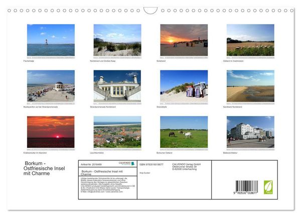Produktbild: Borkum - Ostfriesische Insel mit Charme (Wandkalender 2026 DIN A3 quer), CALVENDO Monatskalender