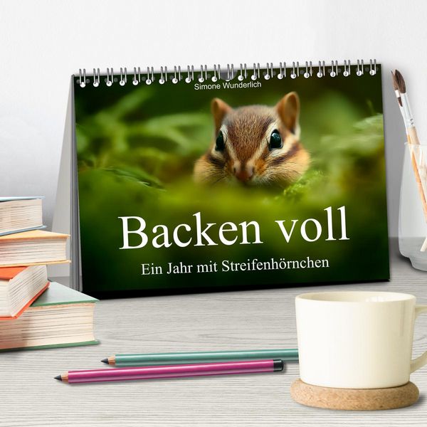 Produktbild: Backen voll - Ein Jahr mit Streifenh&ouml;rnchen (Tischkalender 2026 DIN A5 quer), CALVENDO Monatskalender