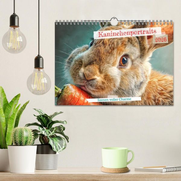 Produktbild: Kaninchenportraits &ndash; Szenen voller Charme (Wandkalender 2026 DIN A4 quer), CALVENDO Monatskalender