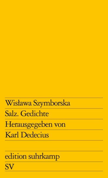 Salz, Taschenbuch von Wisława Szymborska, Suhrkamp, 978-3-518-10600-6