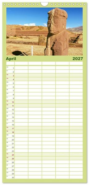 Produktbild: Familienplaner 2027 - Alte Kulturen Mittel- und S&uuml;damerikas: Versunkene Welten mit 5 Spalten (Wandkalender, 21 x 45 cm) CALVENDO