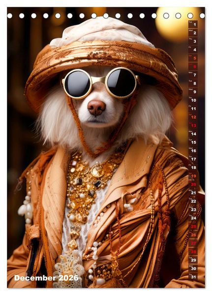 Produktbild: Stylish Dogs (Desk Calendar 2026 DIN A5 portrait), CALVENDO 12 Month DeskCalendar