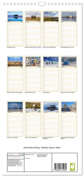 Produktbild: Familienplaner 2027 - Sankt Peter-Ording - Str&auml;nde, D&uuml;nen, Weite mit 5 Spalten (Wandkalender, 21 x 45 cm) CALVENDO