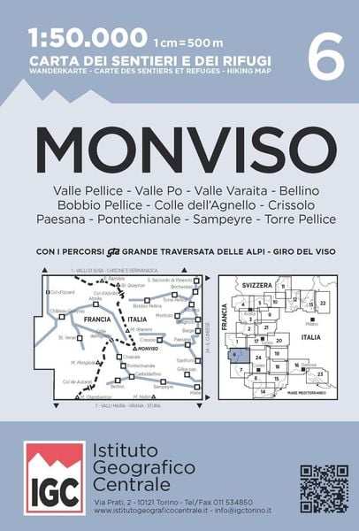 Produktbild: IGC Italien 1 : 50 000 Wanderkarte 6 Monviso