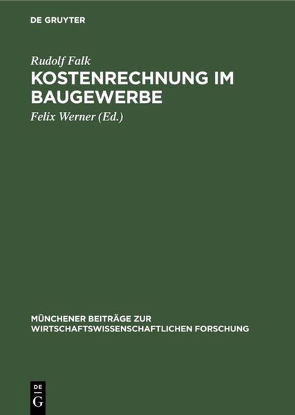 Produktbild: Kostenrechnung im Baugewerbe