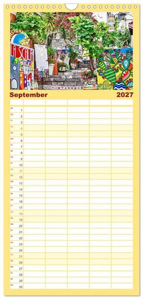 Produktbild: Familienplaner 2027 - Taormina - Juwel Siziliens mit antikem Charme mit 5 Spalten (Wandkalender, 21 x 45 cm) CALVENDO