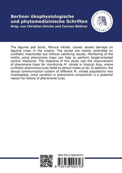 Produktbild: Identification of variation within sex pheromone blends of various Maruca vitrata populations for refining pheromone lures and traps in Asia