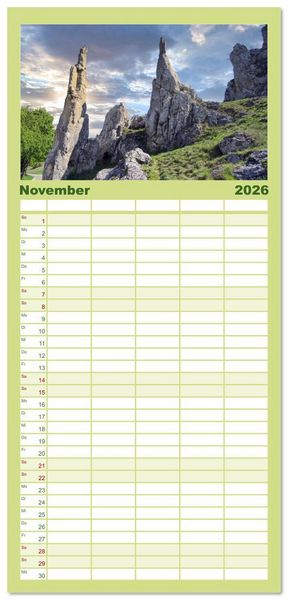 Produktbild: Familienplaner 2026 - Willkommen im L&auml;ndle mit 5 Spalten (Wandkalender, 21 x 45 cm) CALVENDO