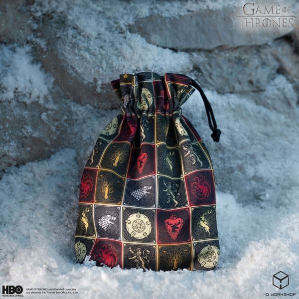 Produktbild: Pegasus QWO98253 - Game of Thrones, The Sigils Pattern, mehrfarbig, W&uuml;rfelbeutel, 16,5cm