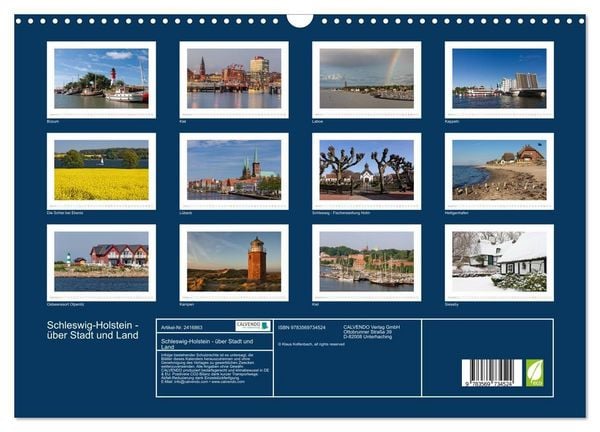 Produktbild: Schleswig-Holstein - &uuml;ber Stadt und Land (Wandkalender 2027 DIN A3 quer), CALVENDO Monatskalender