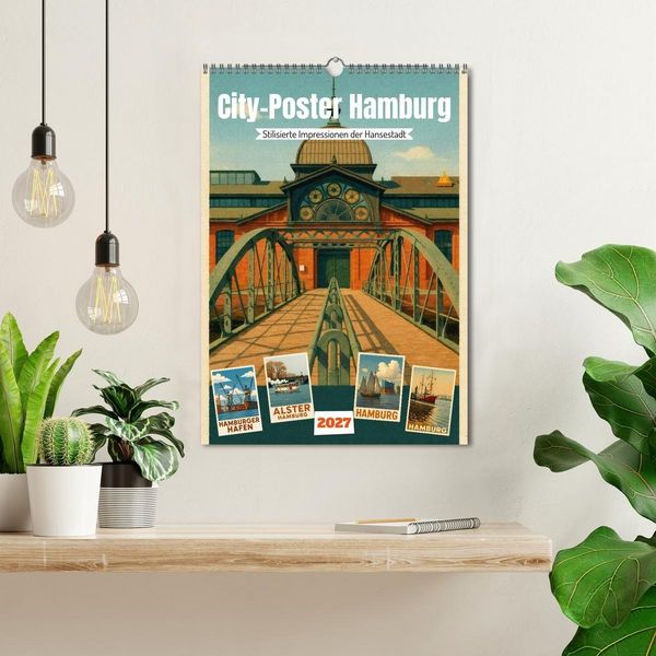 Produktbild: City Poster Hamburg - Stilisierte Impressionen der Hansestadt (Wandkalender 2027 DIN A3 hoch), CALVENDO Monatskalender