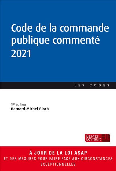 Produktbild: Code de la Commande Publique Commente (Edition 2021)