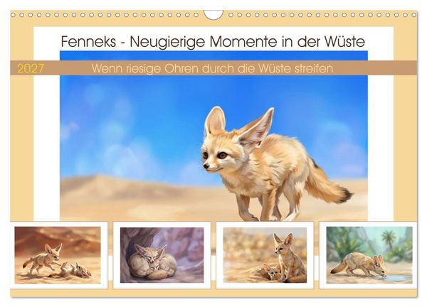 Produktbild: Fenneks - Neugierige Momente in der W&uuml;ste (Wandkalender 2027 DIN A3 quer), CALVENDO Monatskalender
