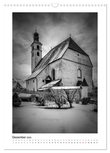 Produktbild: Kitzb&uuml;hel Monochrom (Wandkalender 2026 DIN A3 hoch), CALVENDO Monatskalender