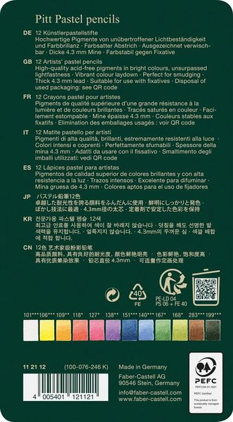 Produktbild: Faber-Castell Farbstifte Pitt Pastel, 12er Metalletui