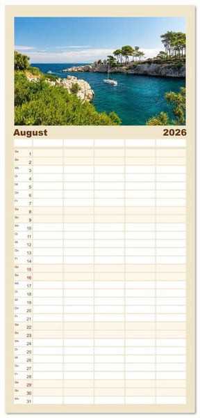 Produktbild: Familienplaner 2026 - Traumk&uuml;sten: Eine Maritime Reise um die Welt mit 5 Spalten (Wandkalender, 21 x 45 cm) CALVENDO