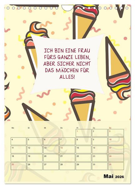 Produktbild: K&ouml;nigin &uuml;ber alles! Typokalender f&uuml;r starke Frauen (Wandkalender 2026 DIN A4 hoch), CALVENDO Monatskalender