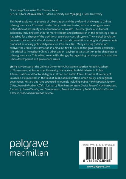 Produktbild: Urbanization and Urban Governance in China